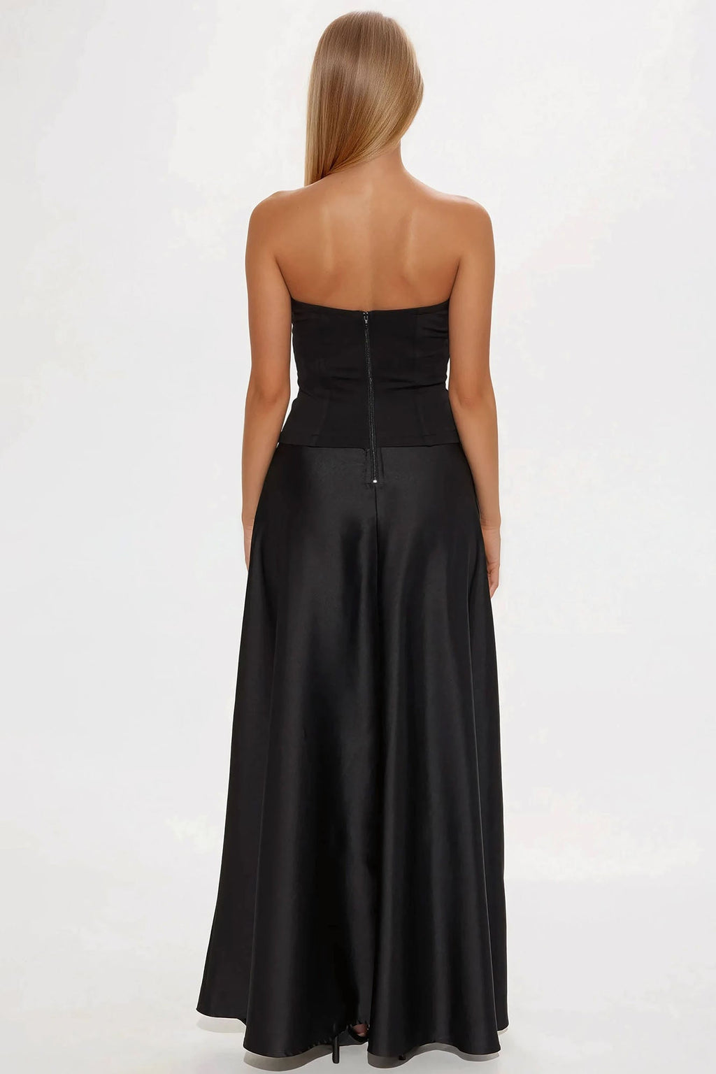 Jalen Satin Maxi Dress - Black