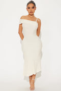 Mary Off Shoulder Midi Dress - Cream