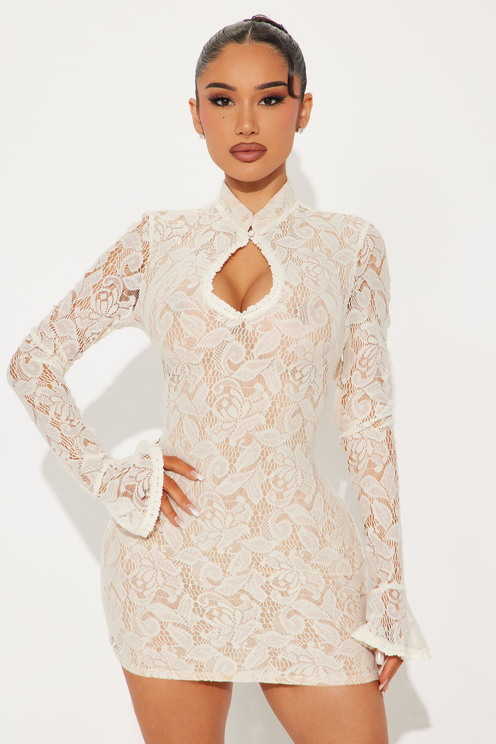 Roxanna Lace Mini Dress - Cream