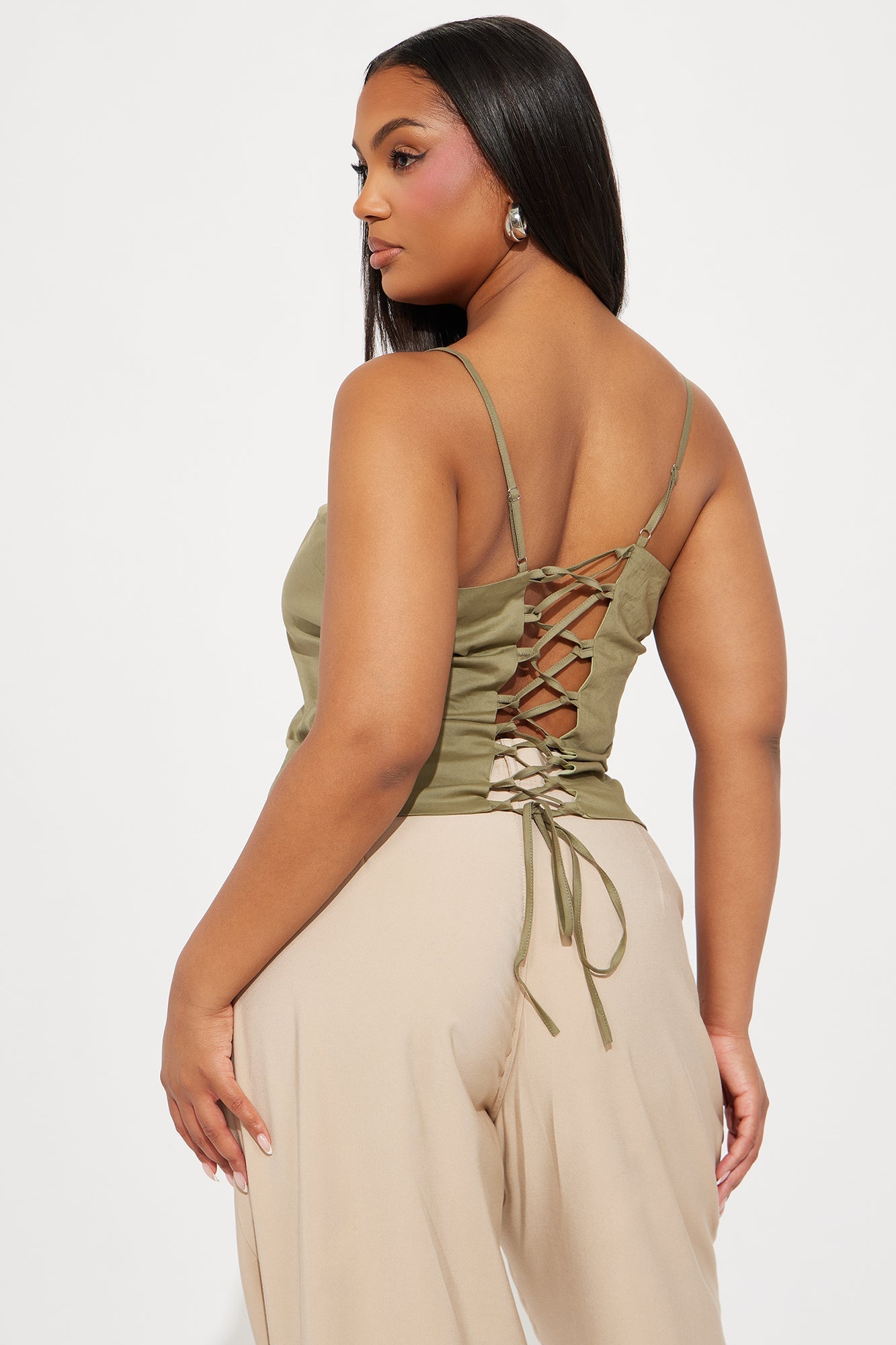 Addicted To Me Corset Top - Olive