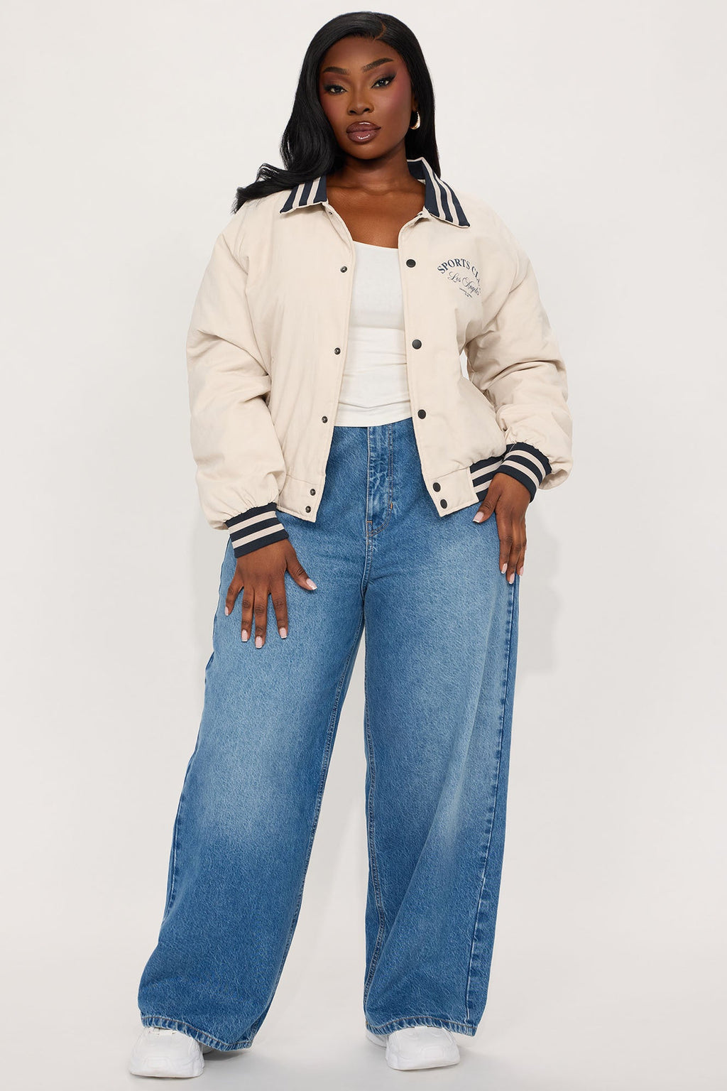 Los Angeles Sports Club Varsity Jacket - Cream