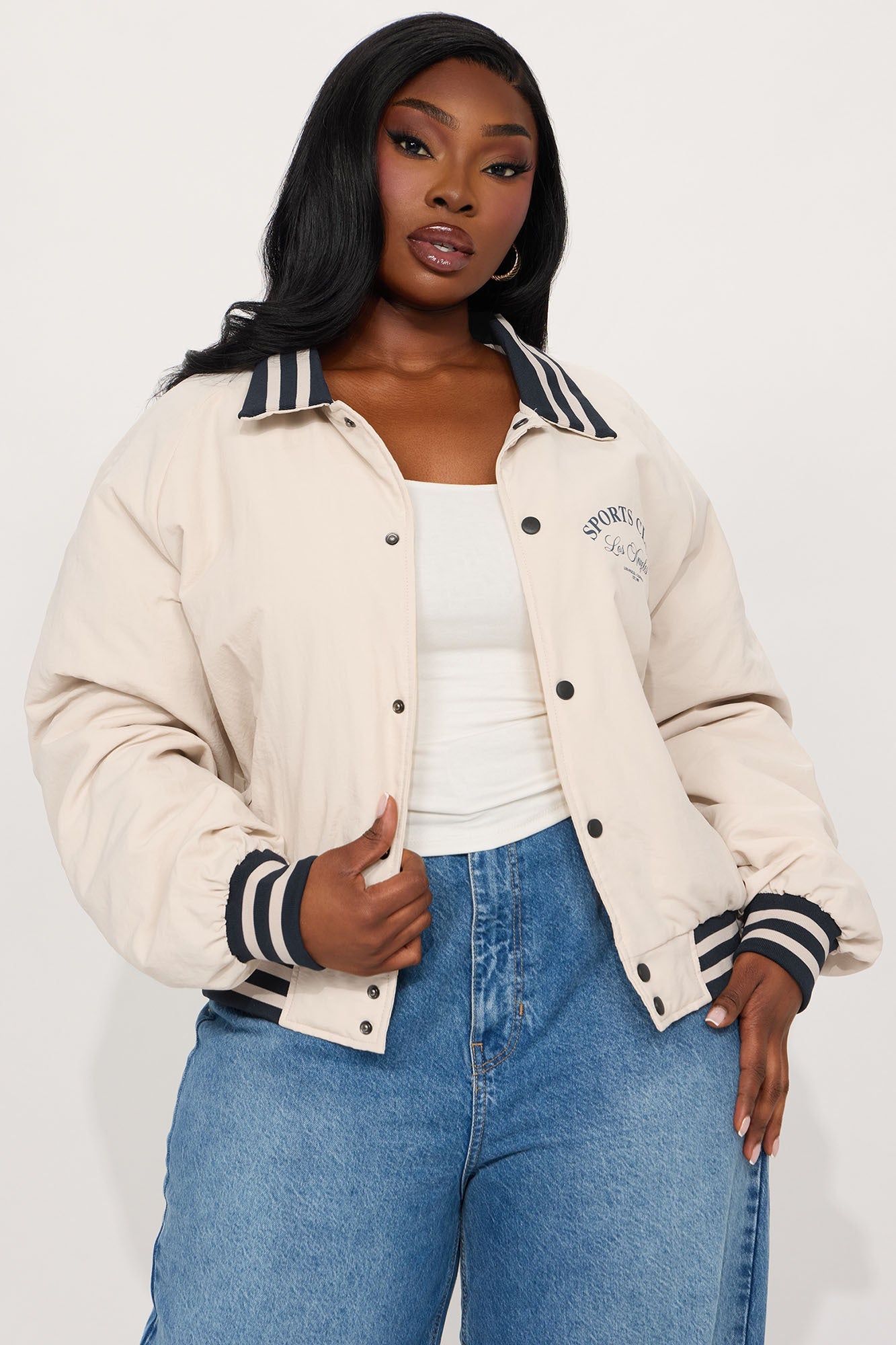 Los Angeles Sports Club Varsity Jacket - Cream