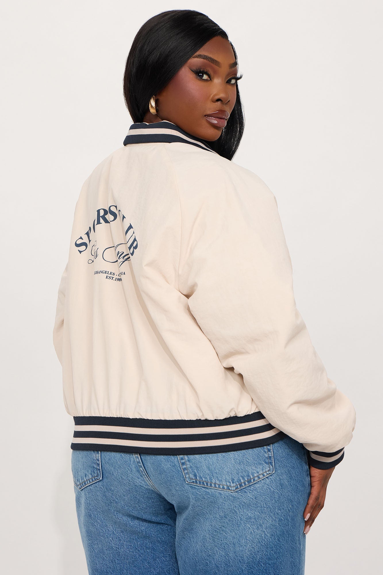 Los Angeles Sports Club Varsity Jacket - Cream