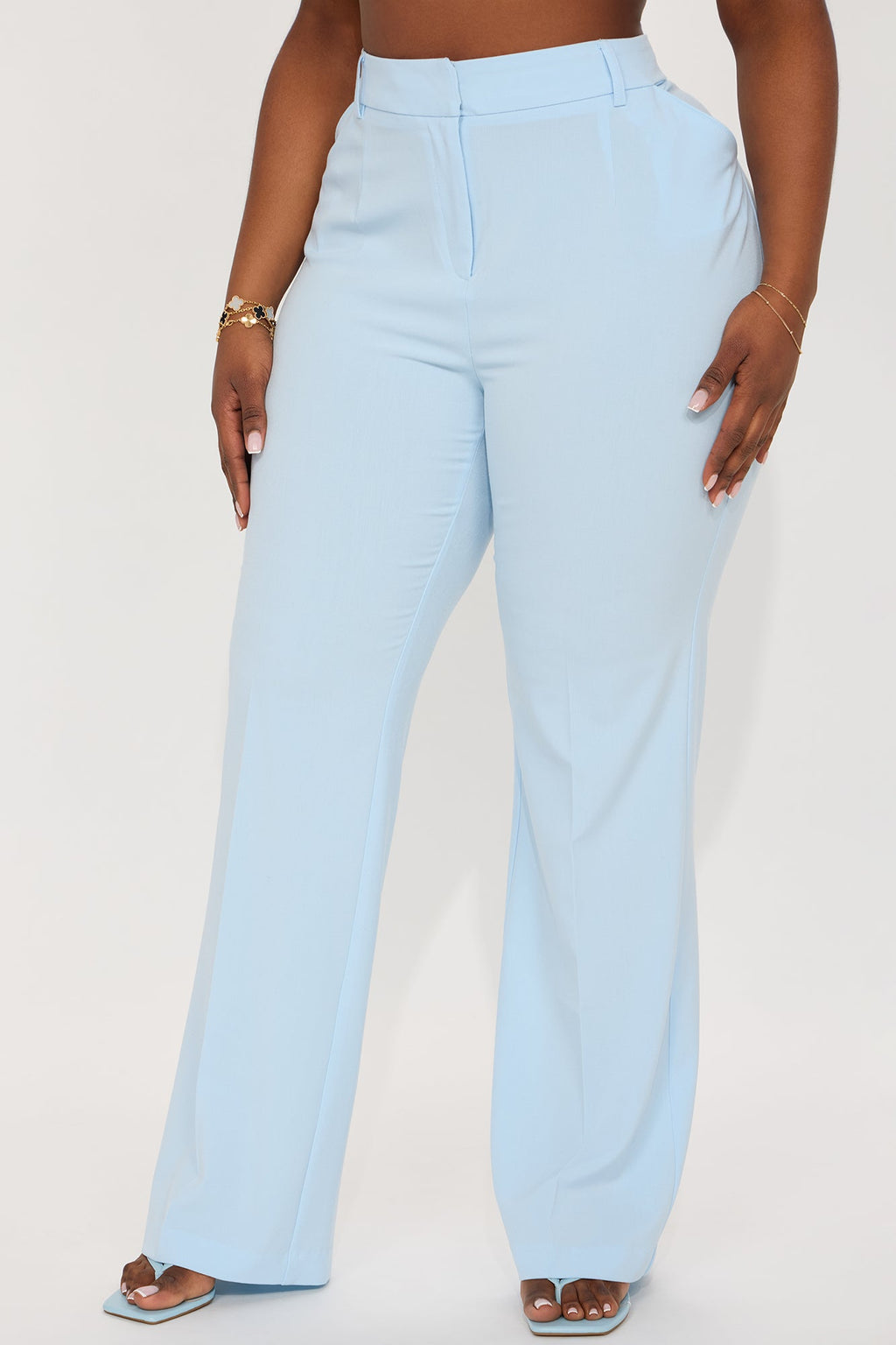 Tasha Dressy High Rise Pants - Light Blue