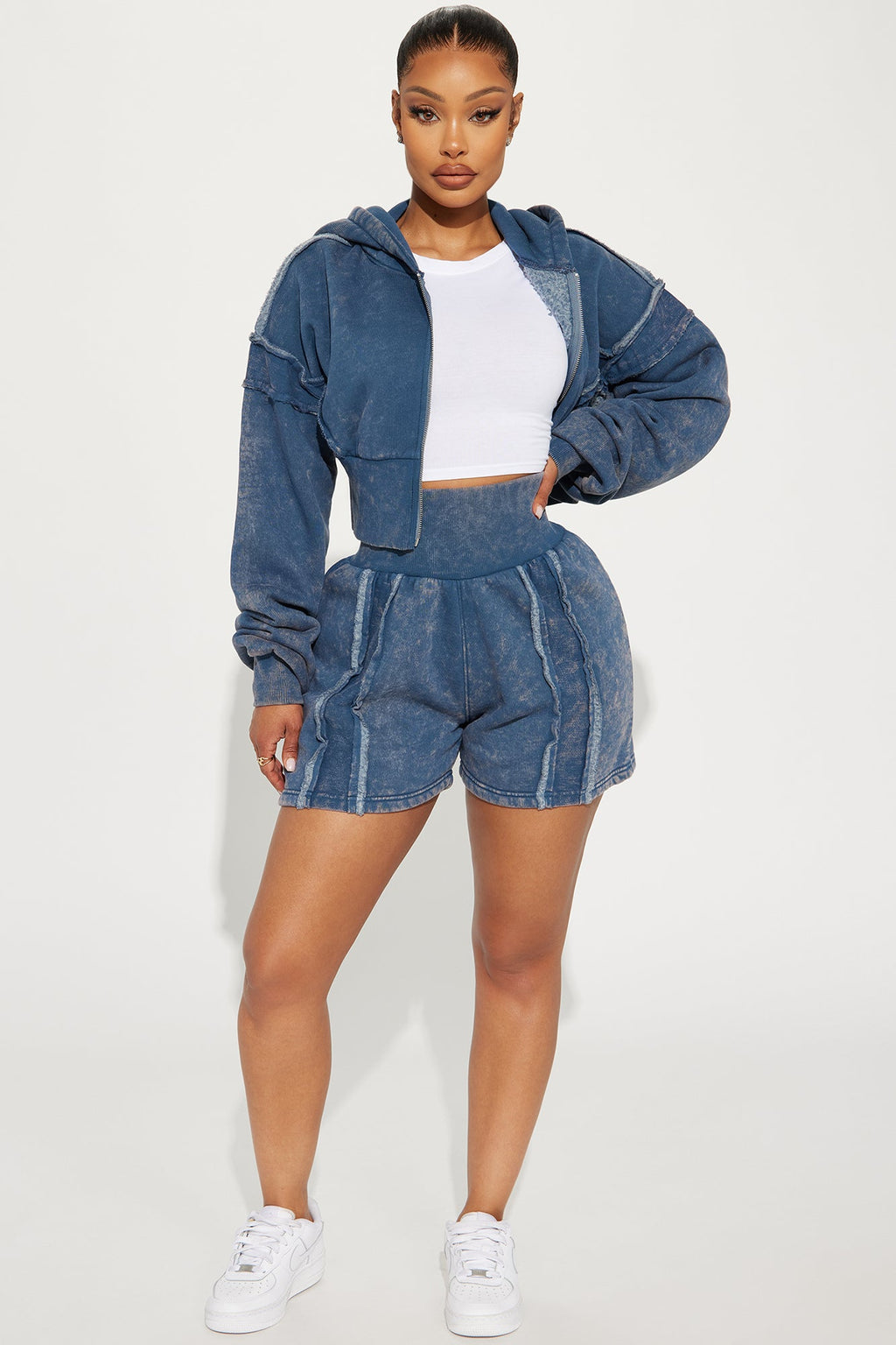 Kamaya Washed Fleece Short - Slate Blue