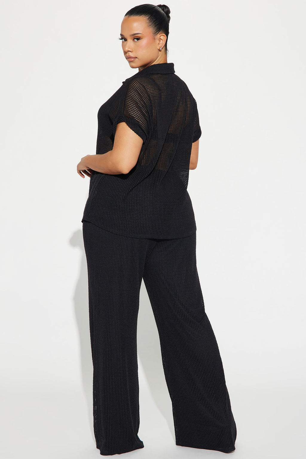 Paradise Livin' Crochet Pant Set - Black