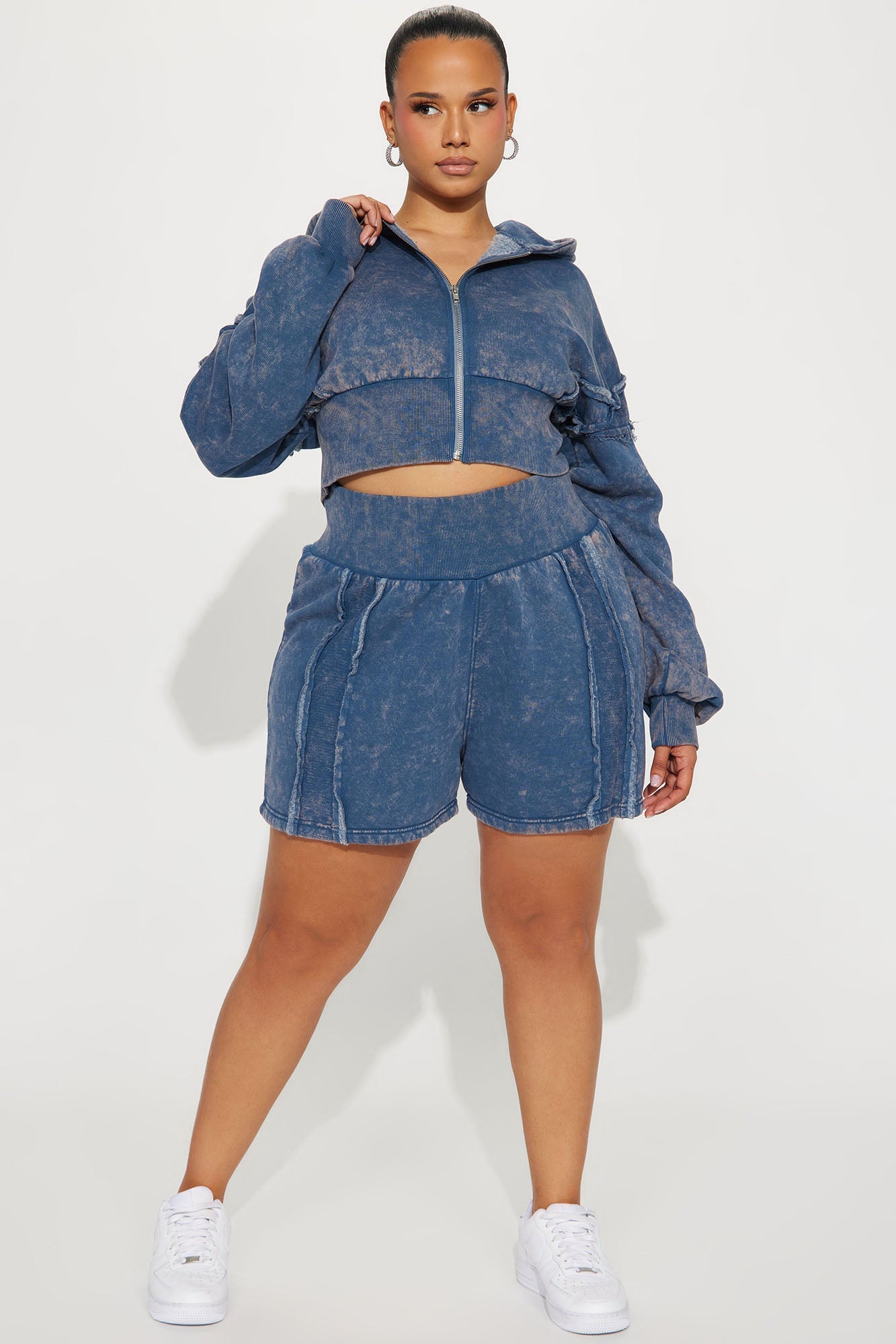 Kamaya Washed Fleece Short - Slate Blue