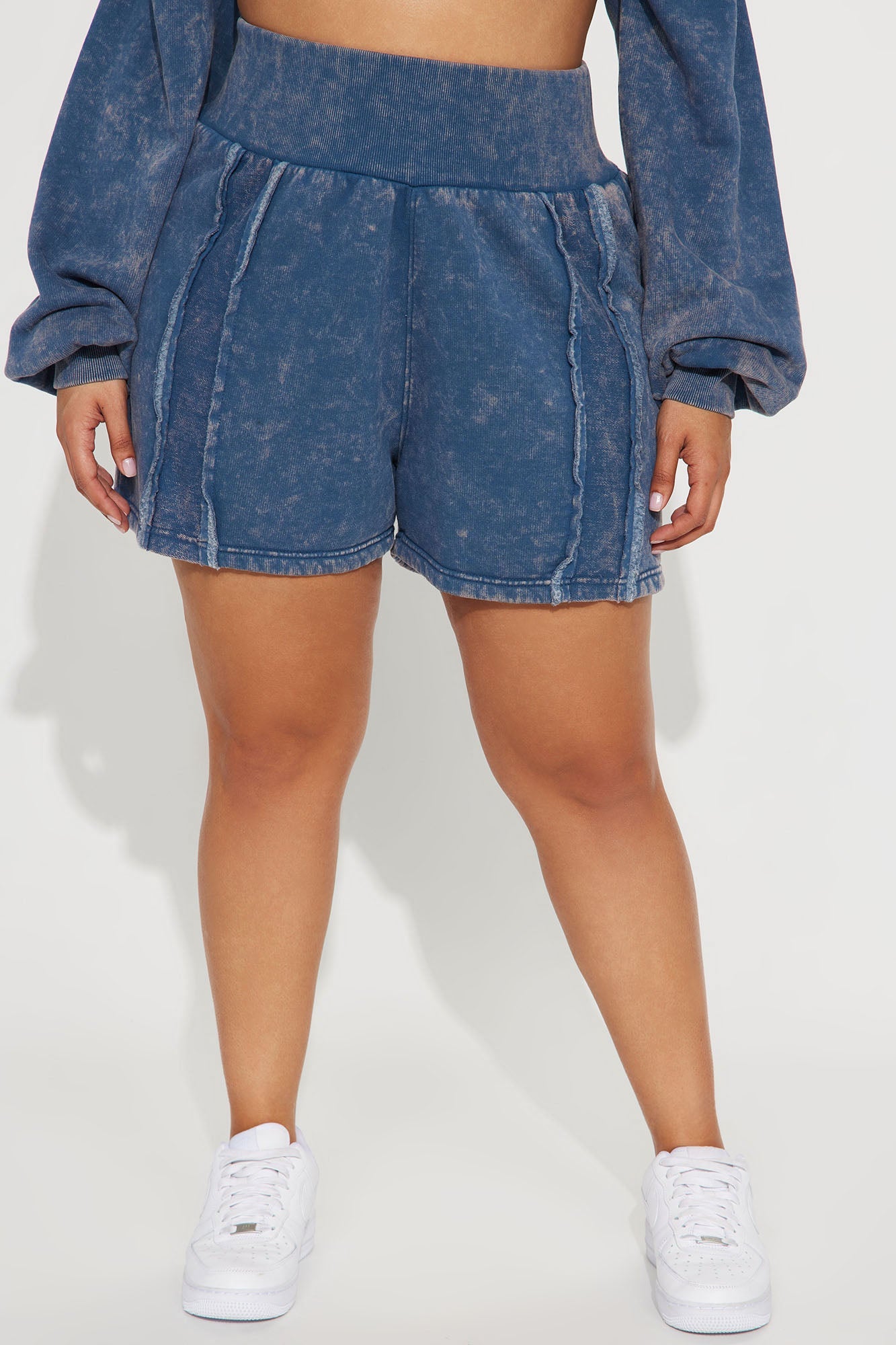 Kamaya Washed Fleece Short - Slate Blue