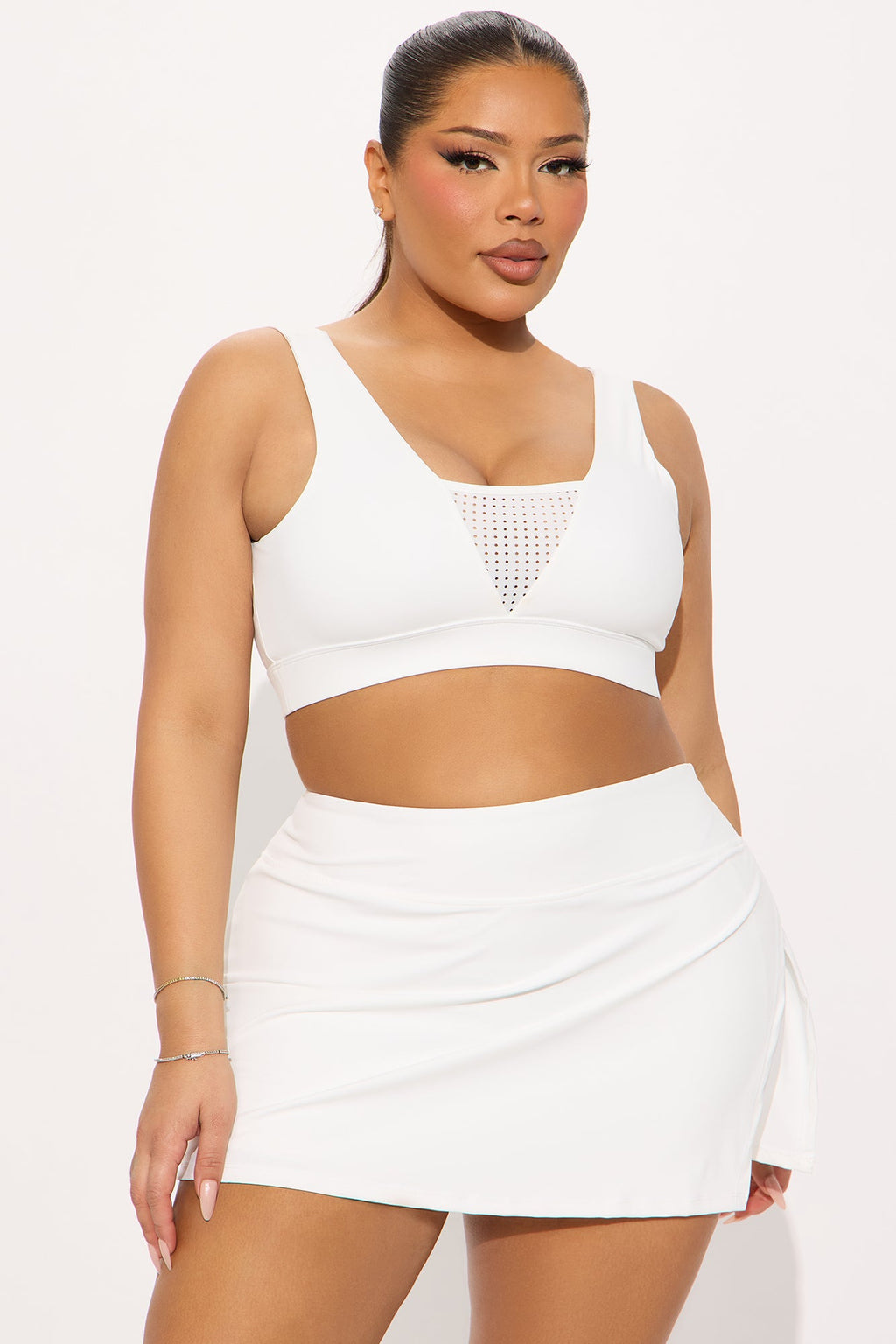 Power Swing Sports Bra - White