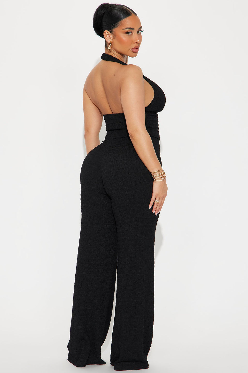 Lulu Halter Top Pant Set - Black