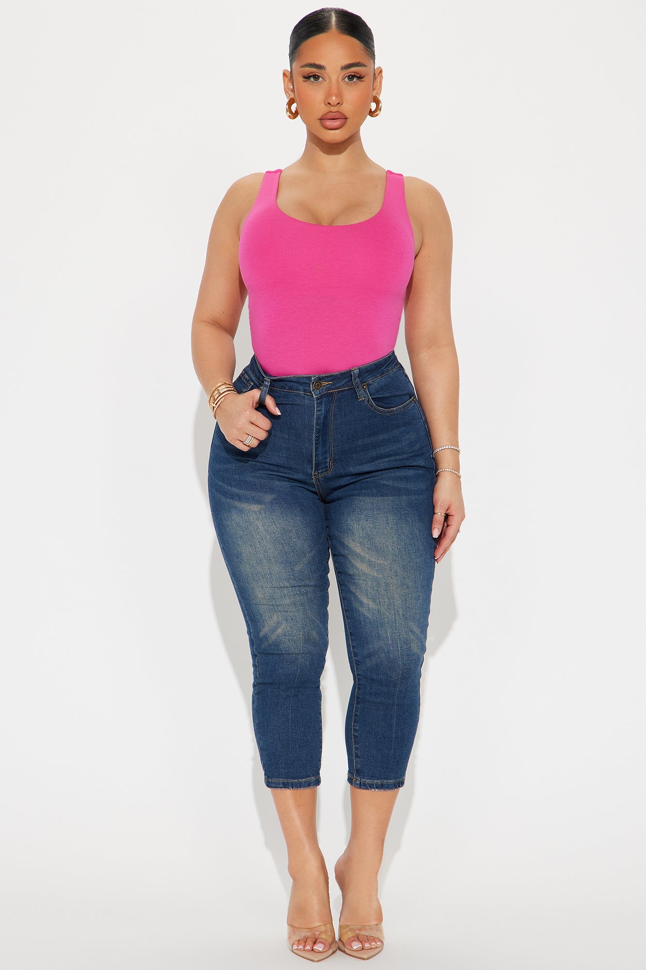 Jenna Double Lined Jersey Bodysuit - Fuchsia