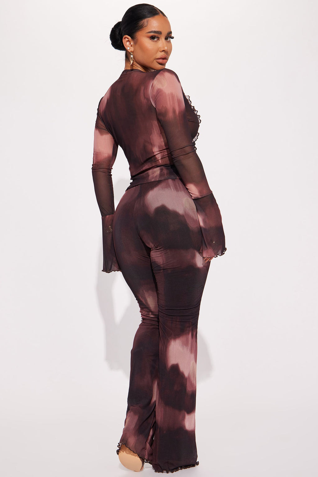 Lenny Ruffle Pant Set - Brown