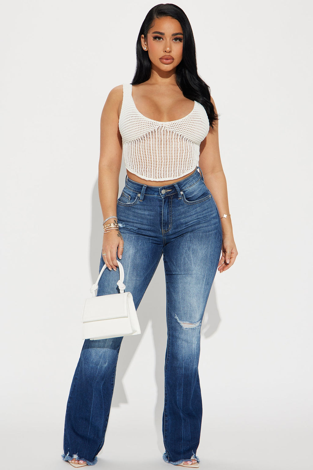 In The Wild Crochet Tank - Off White