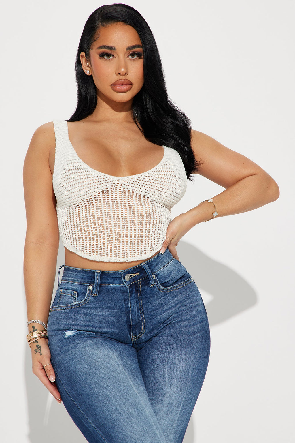 In The Wild Crochet Tank - Off White