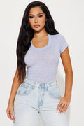 Alyssa Crew Neck Top - Heather Grey