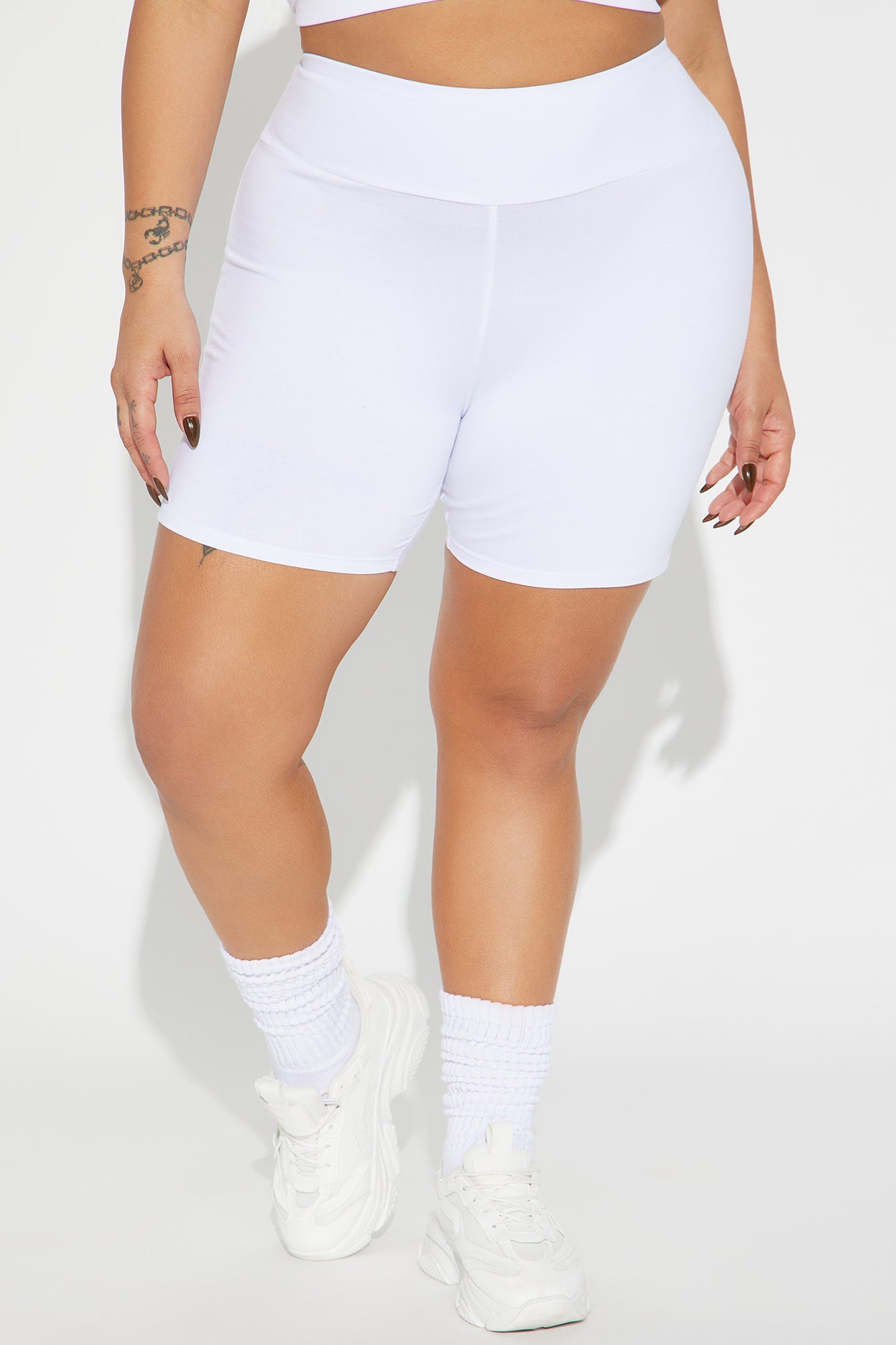 Hailey Biker Shorts - White