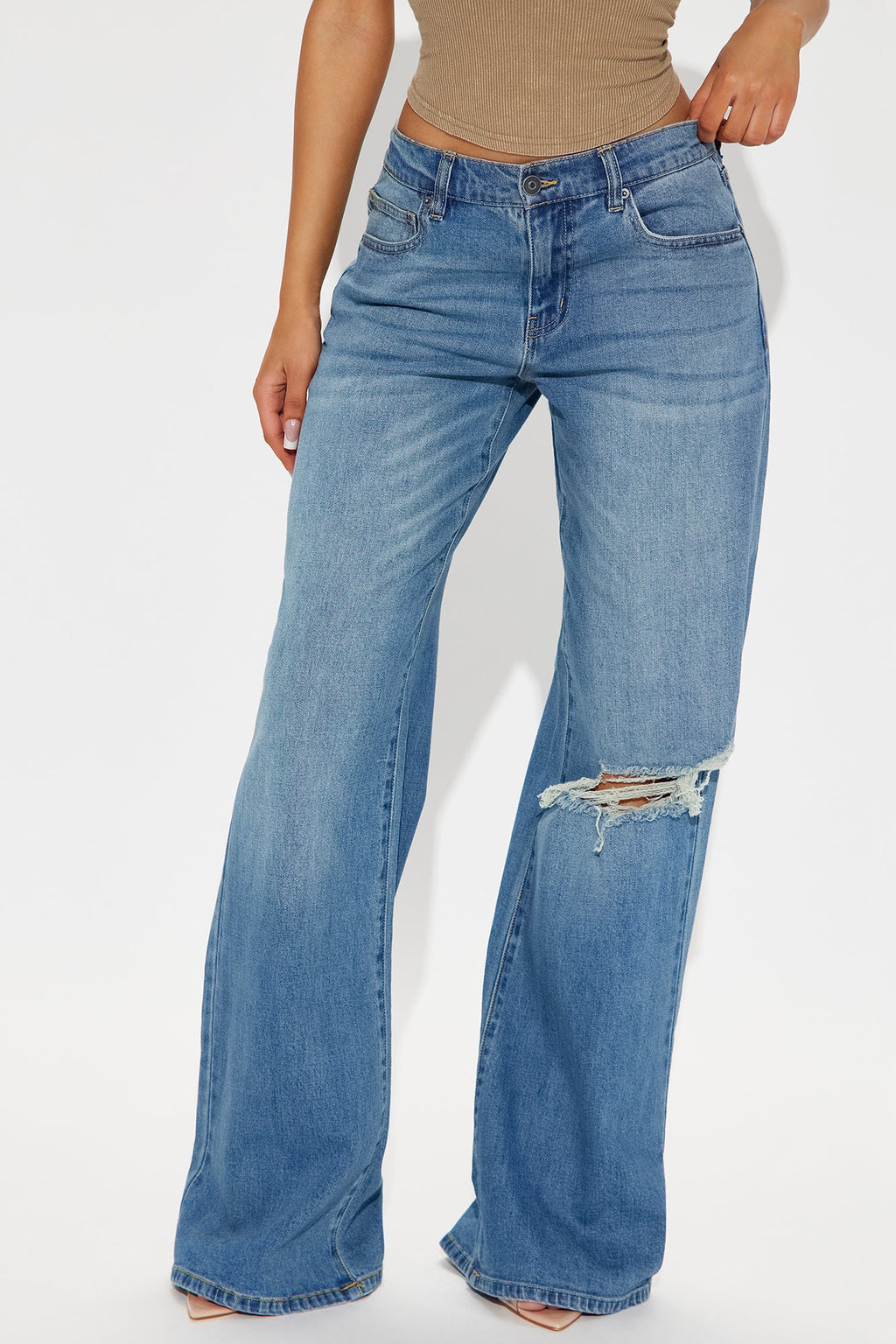 Down Your Block Flare Jeans - Medium Wash