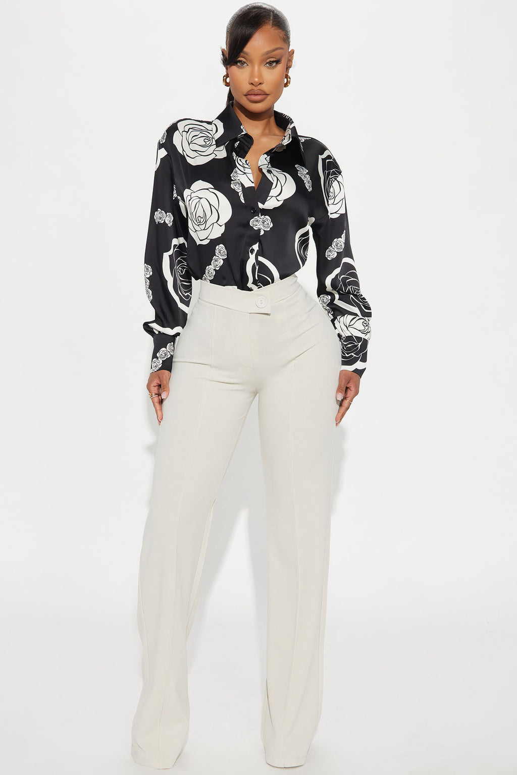 Call It Even Wide Leg Dress Pants - Oatmeal