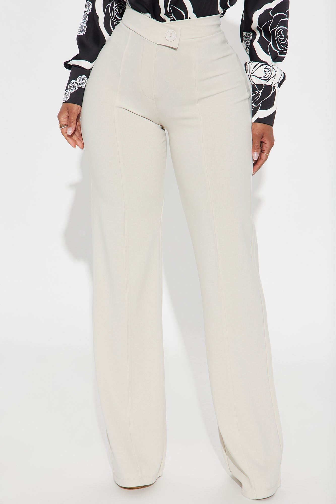 Call It Even Wide Leg Dress Pants - Oatmeal