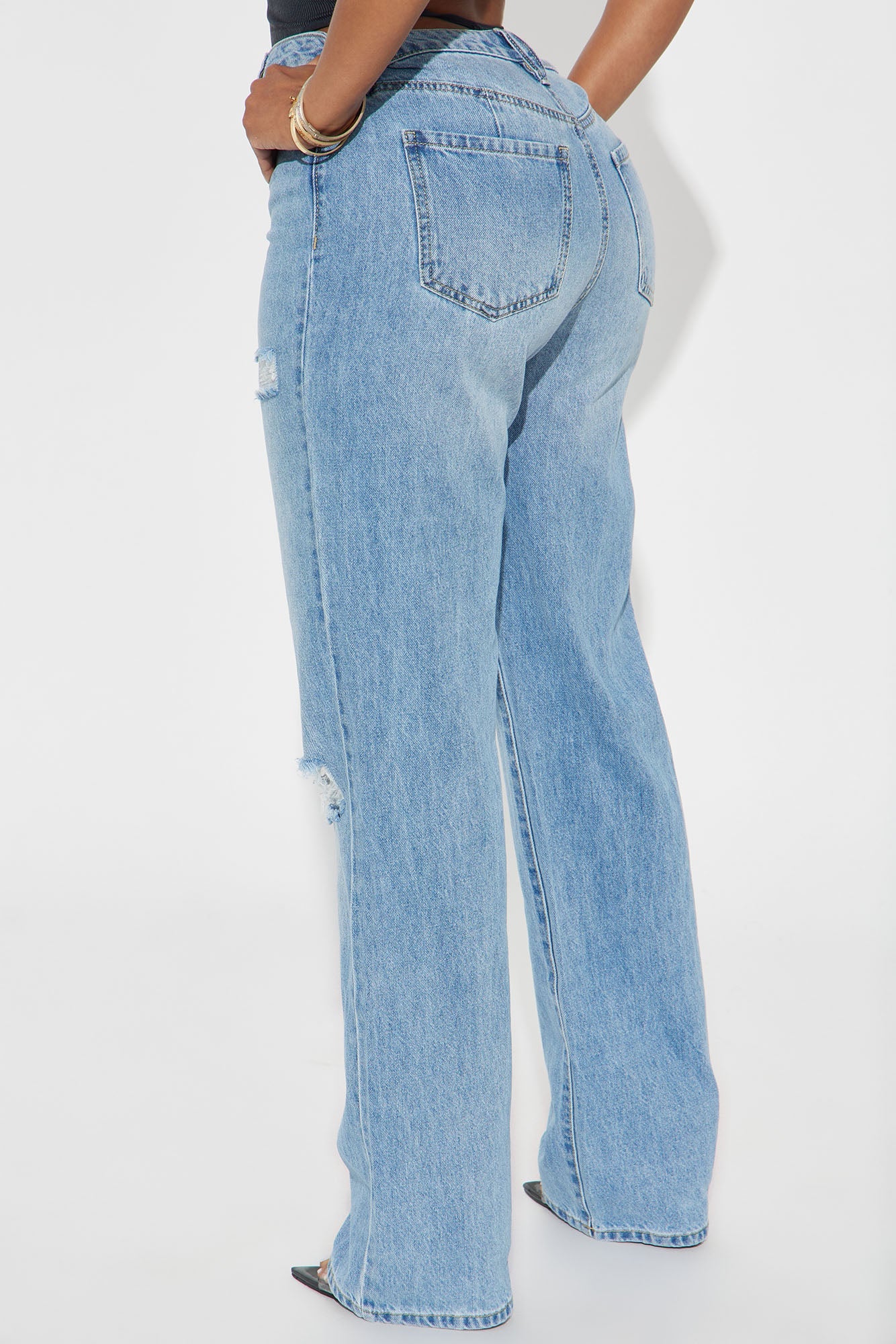 London High Rise Straight Leg Jean - Medium Wash