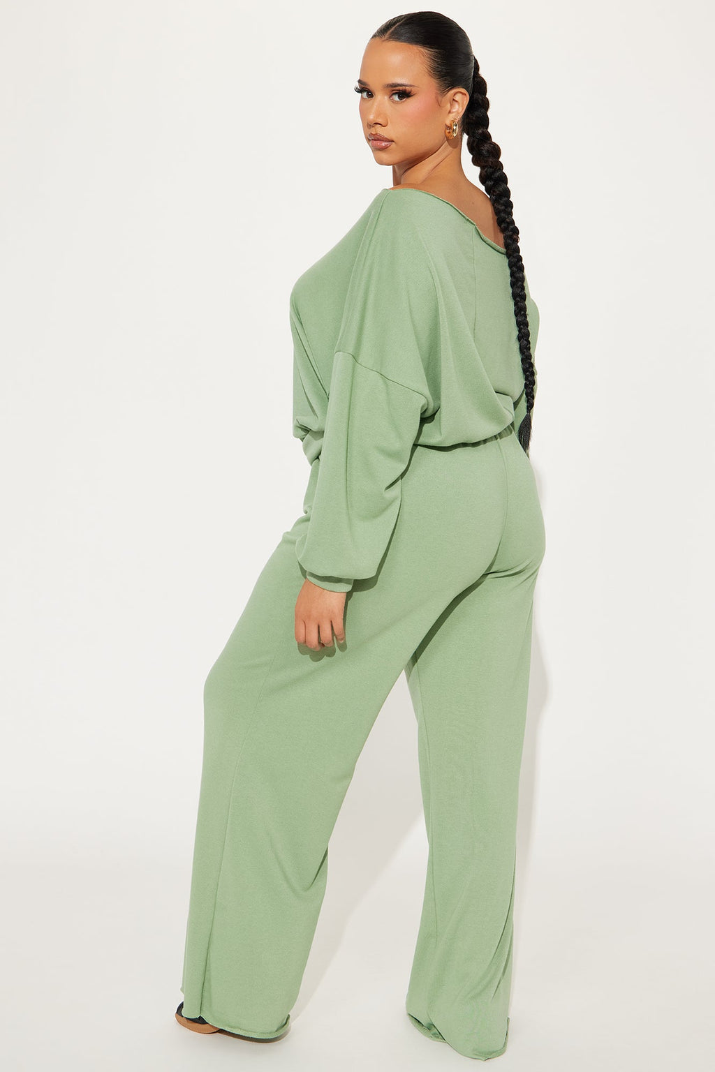 Robyn Off Shoulder Pant Set - Sage