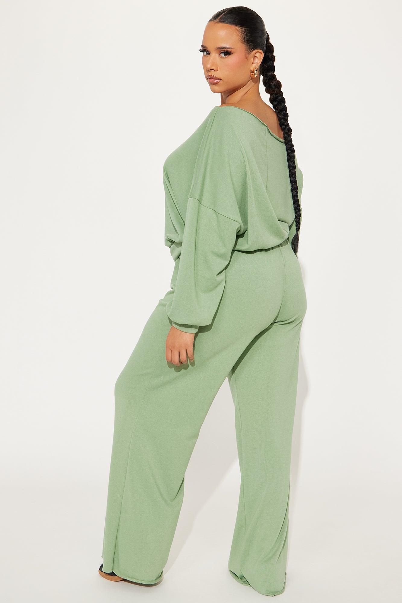 Robyn Off Shoulder Pant Set - Sage