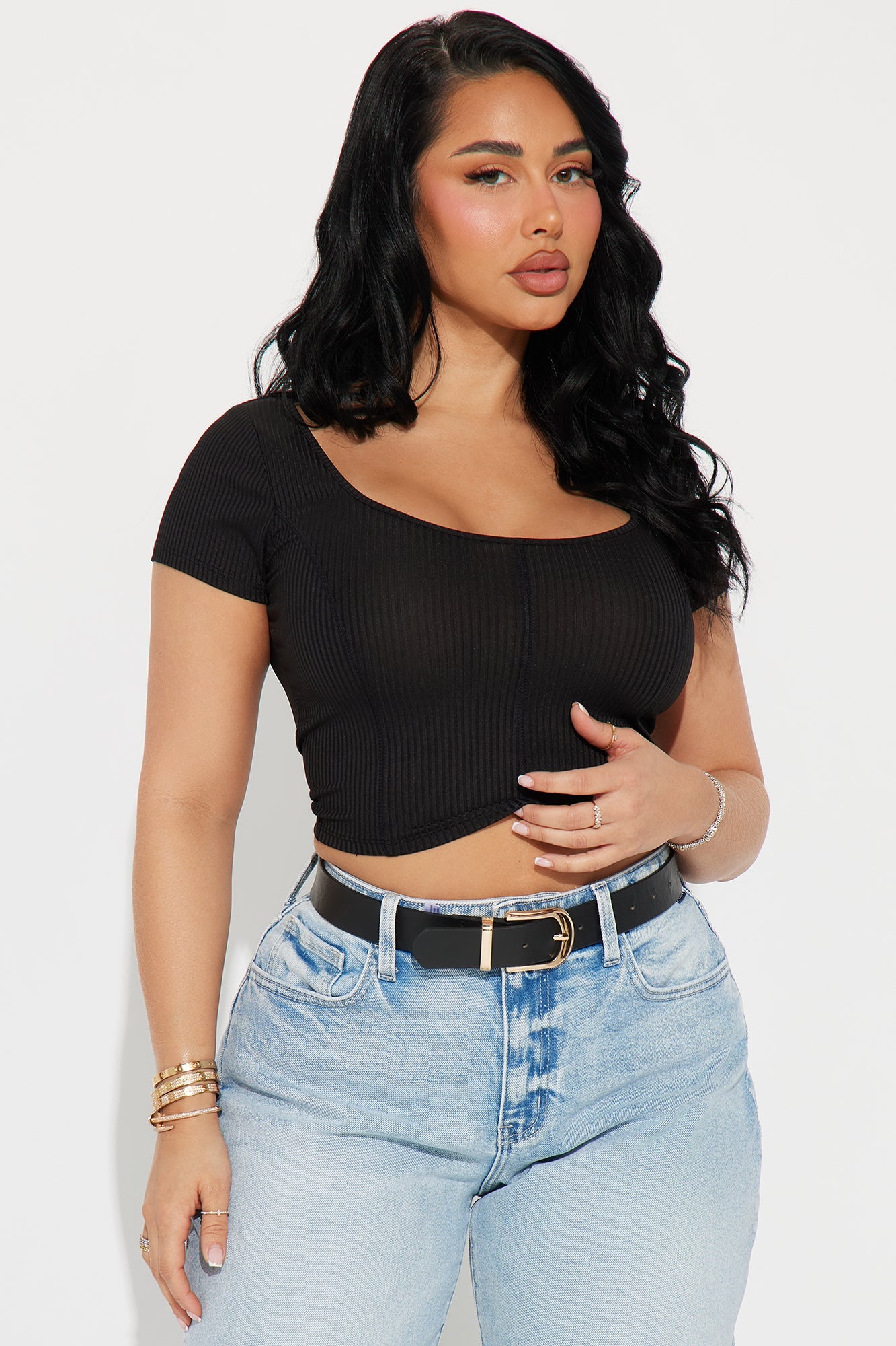 Annalise Short Sleeve Top - Black