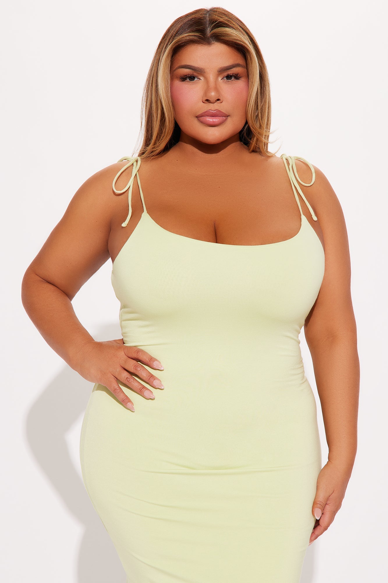 Ashley Double Lined Maxi Dress - Lime