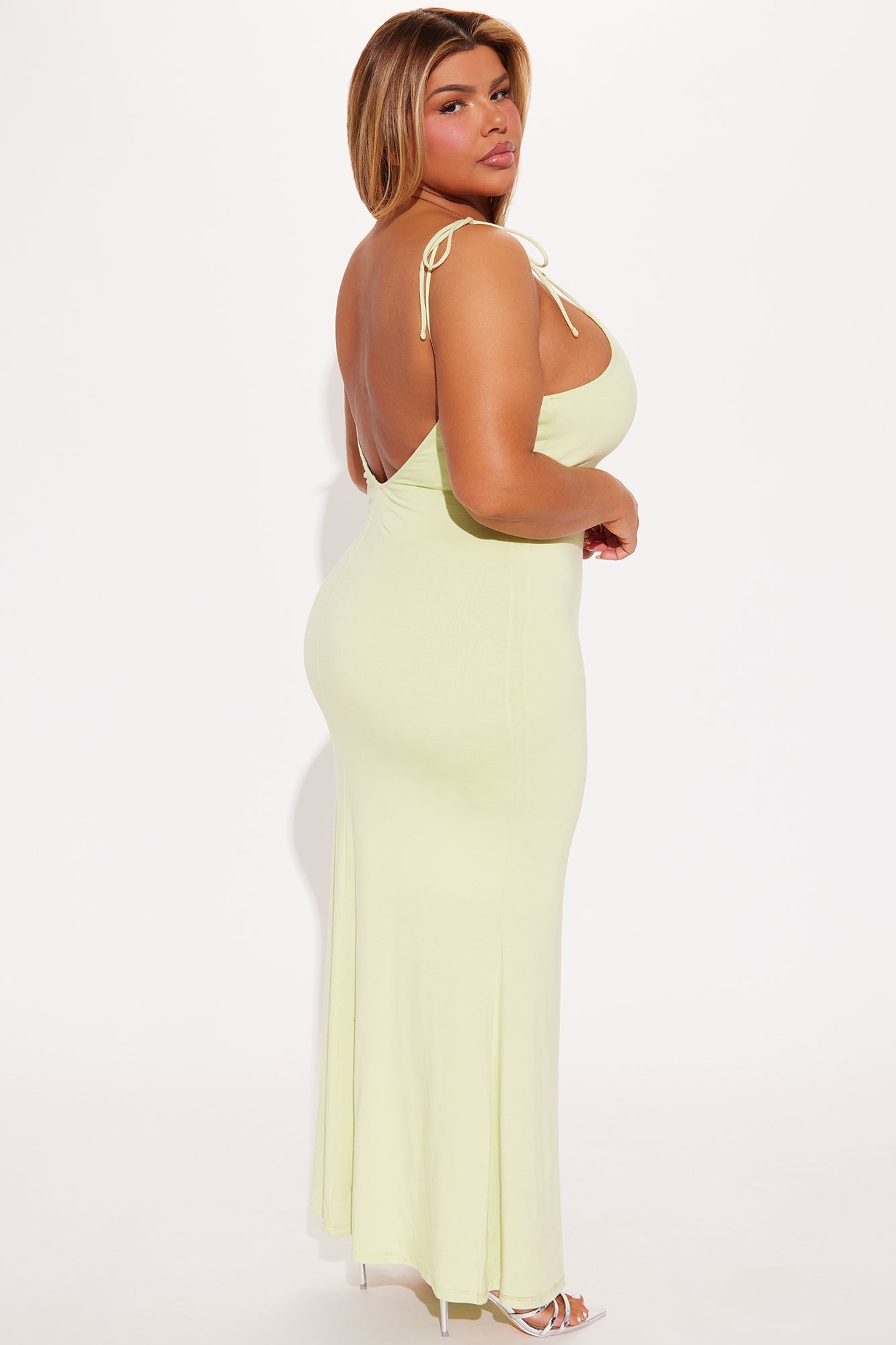 Ashley Double Lined Maxi Dress - Lime