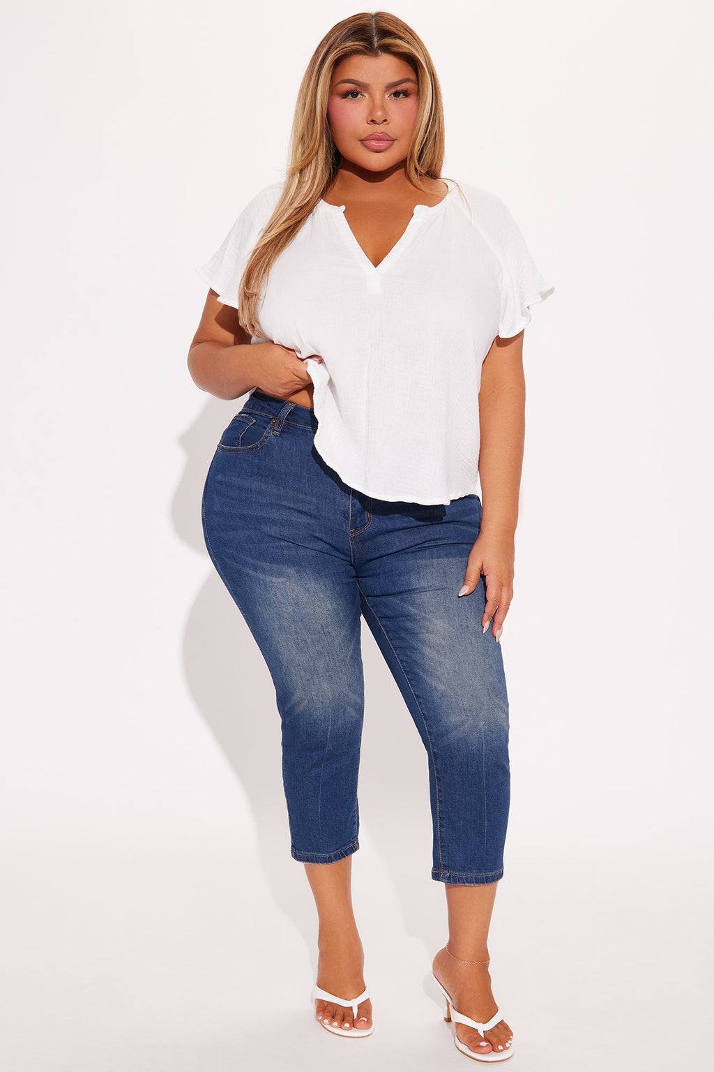 Breezy Outdoors Gauze Top - White