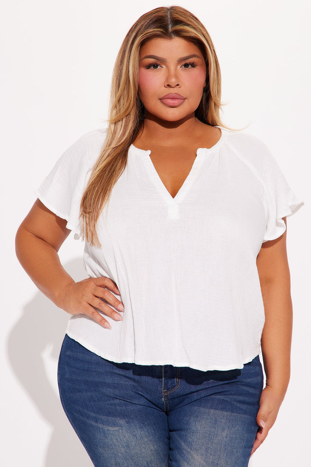 Breezy Outdoors Gauze Top - White