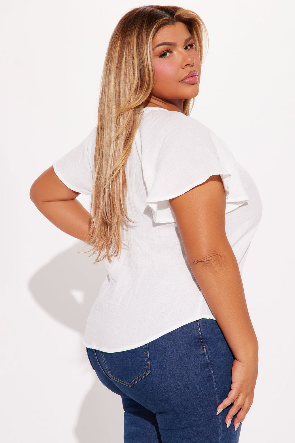 Breezy Outdoors Gauze Top - White