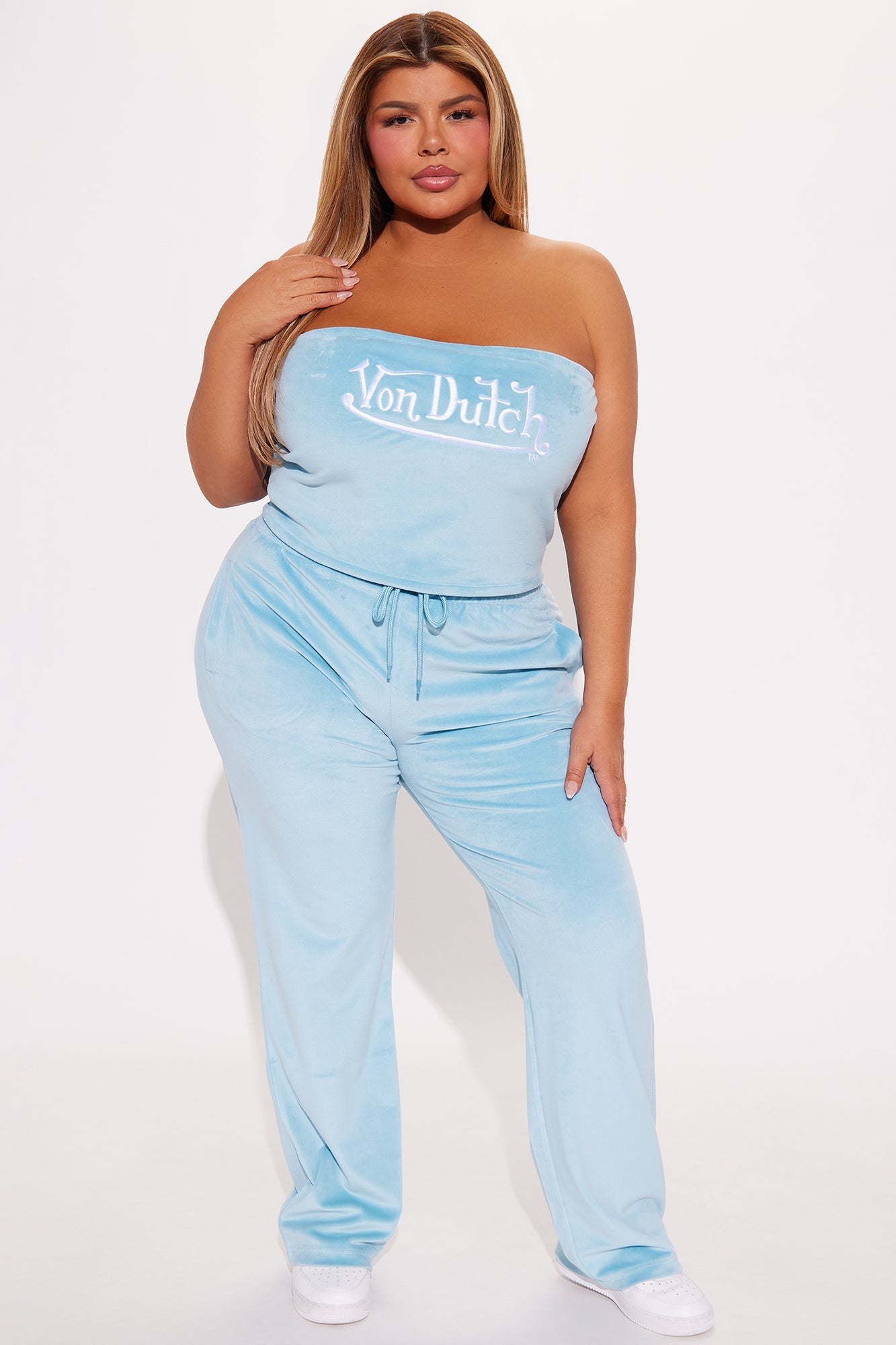 Von Dutch Velour Tube Top - Blue