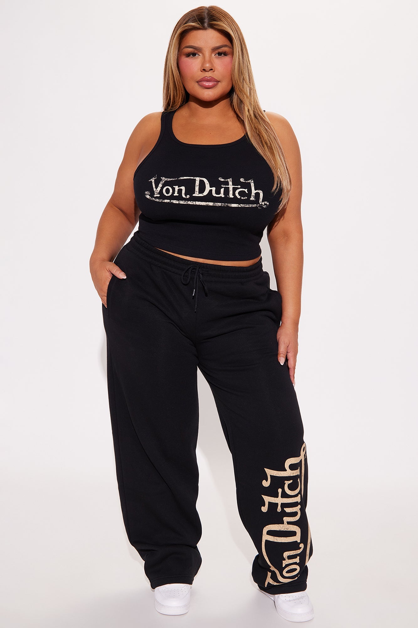 Von Dutch Vintage Wide Leg Pant - Black