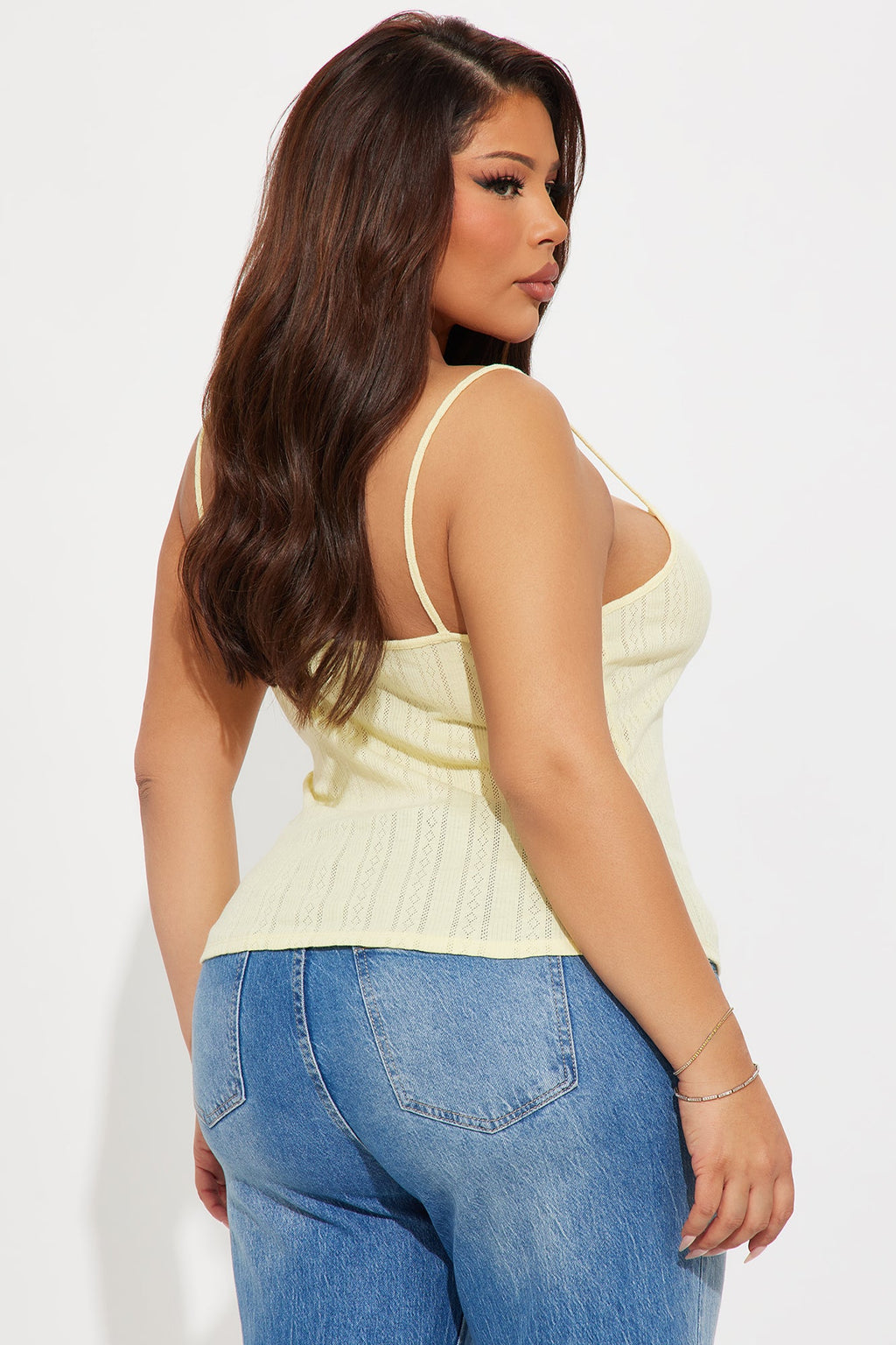 Chloe Lace Trim Cami - Yellow