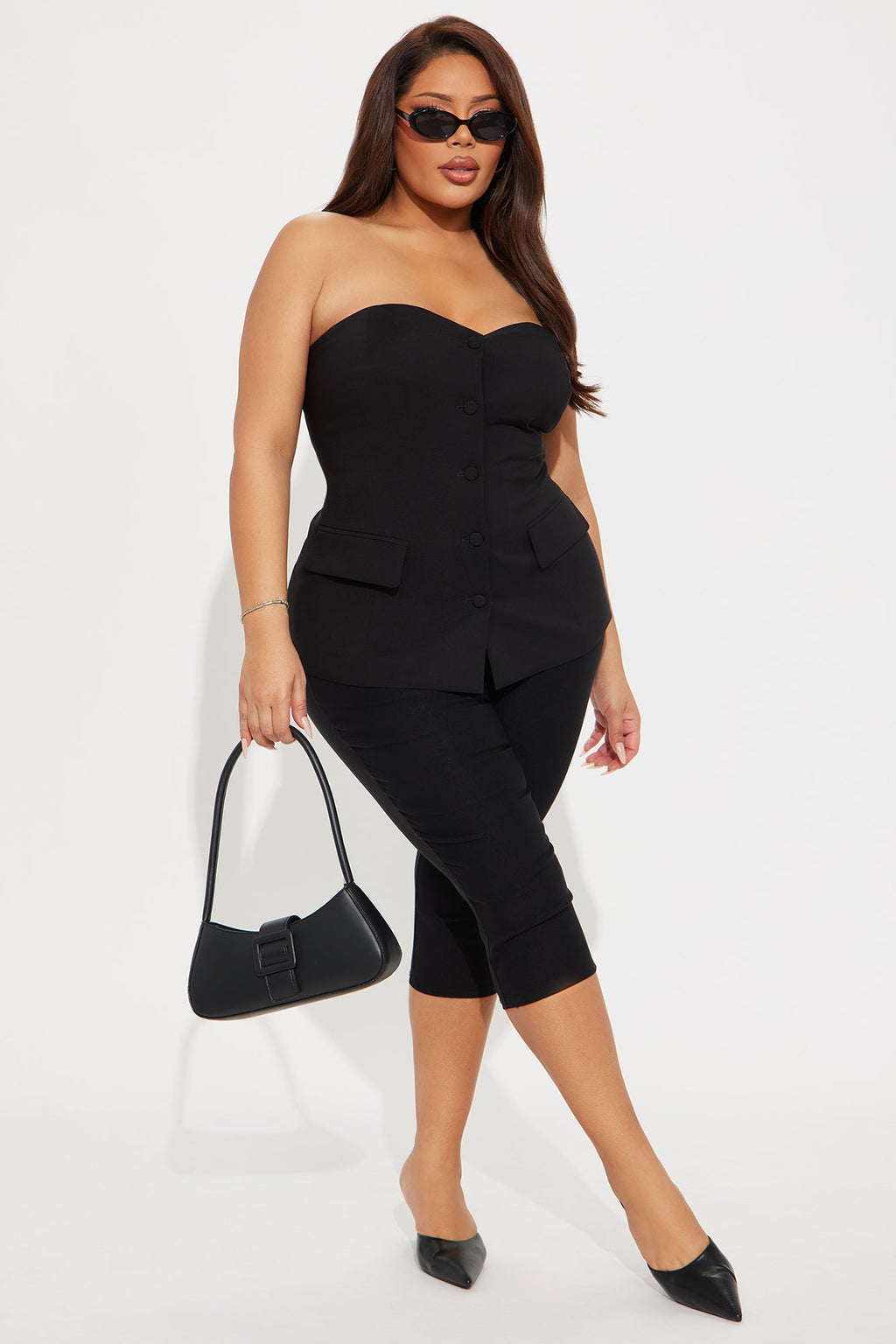 Office Flirt Vest Top - Black