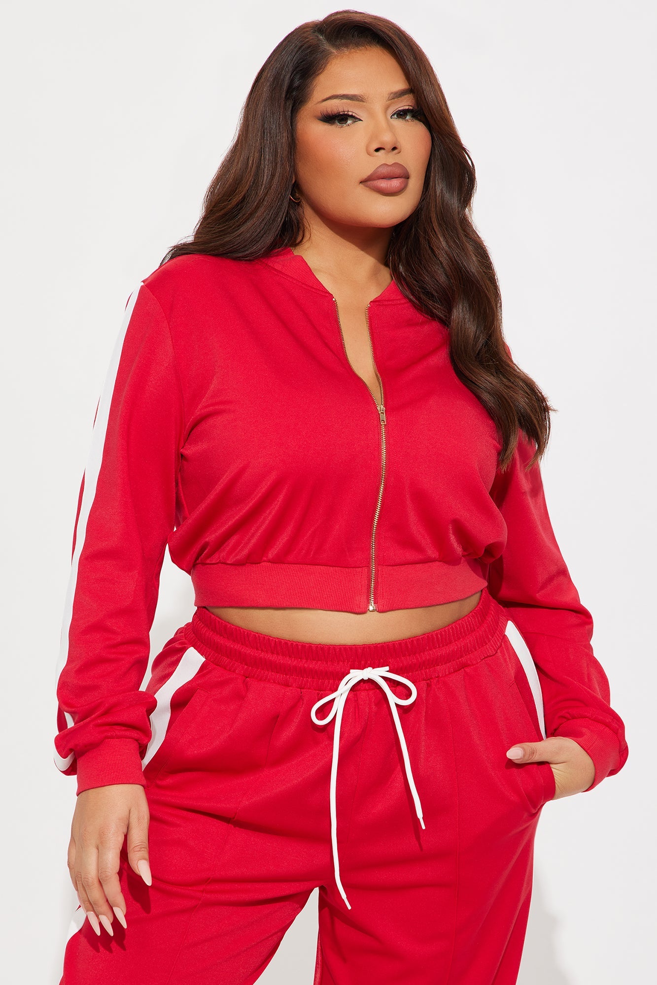 Hanging Out Later Pant Set - Red