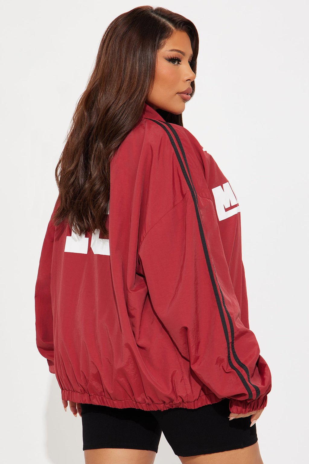 Milan Athletic Sporty Windbreaker - Brick Red
