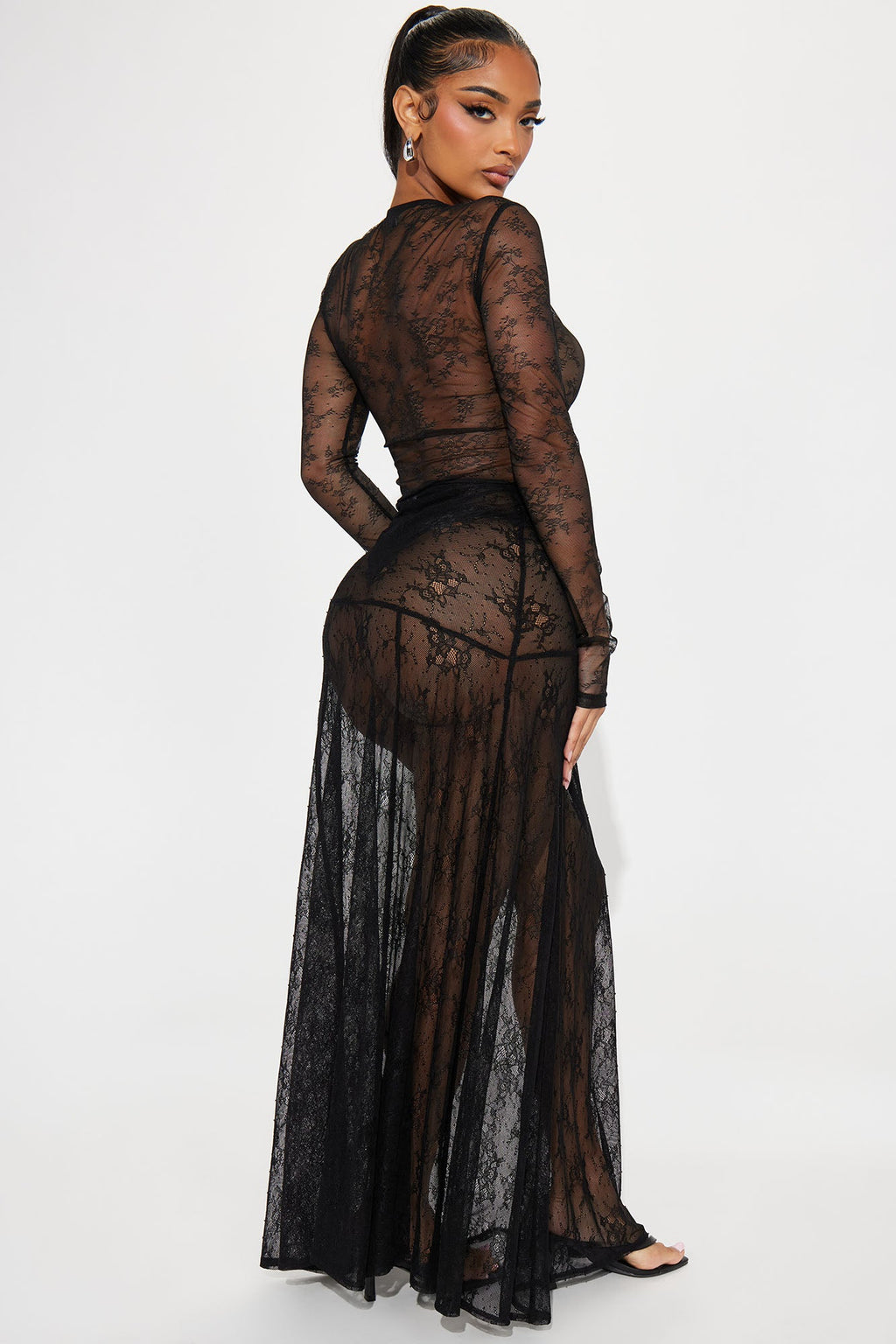 See Through Me Lace Bodysuit - Black