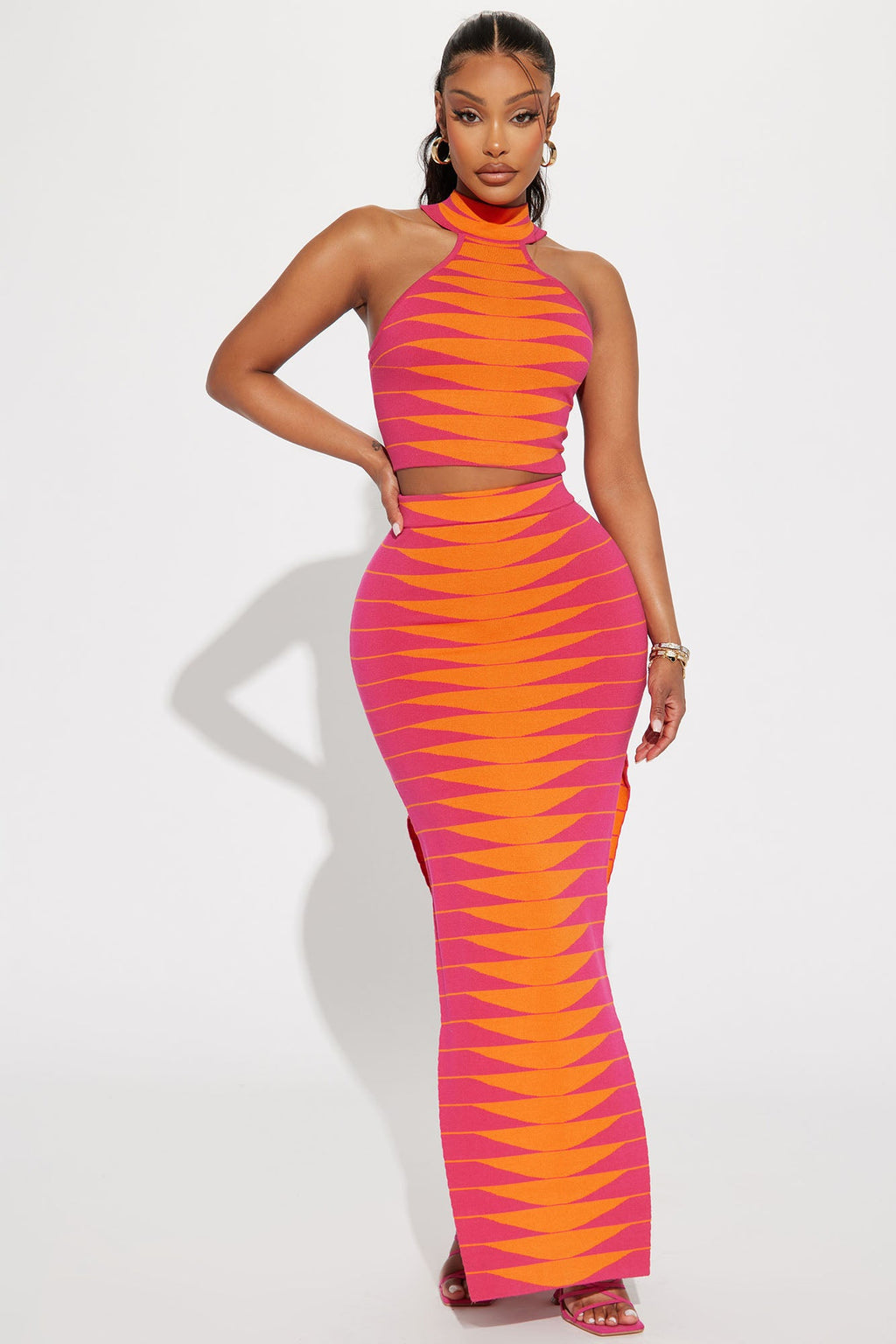 More Than You Know Skirt Set - Pink/combo