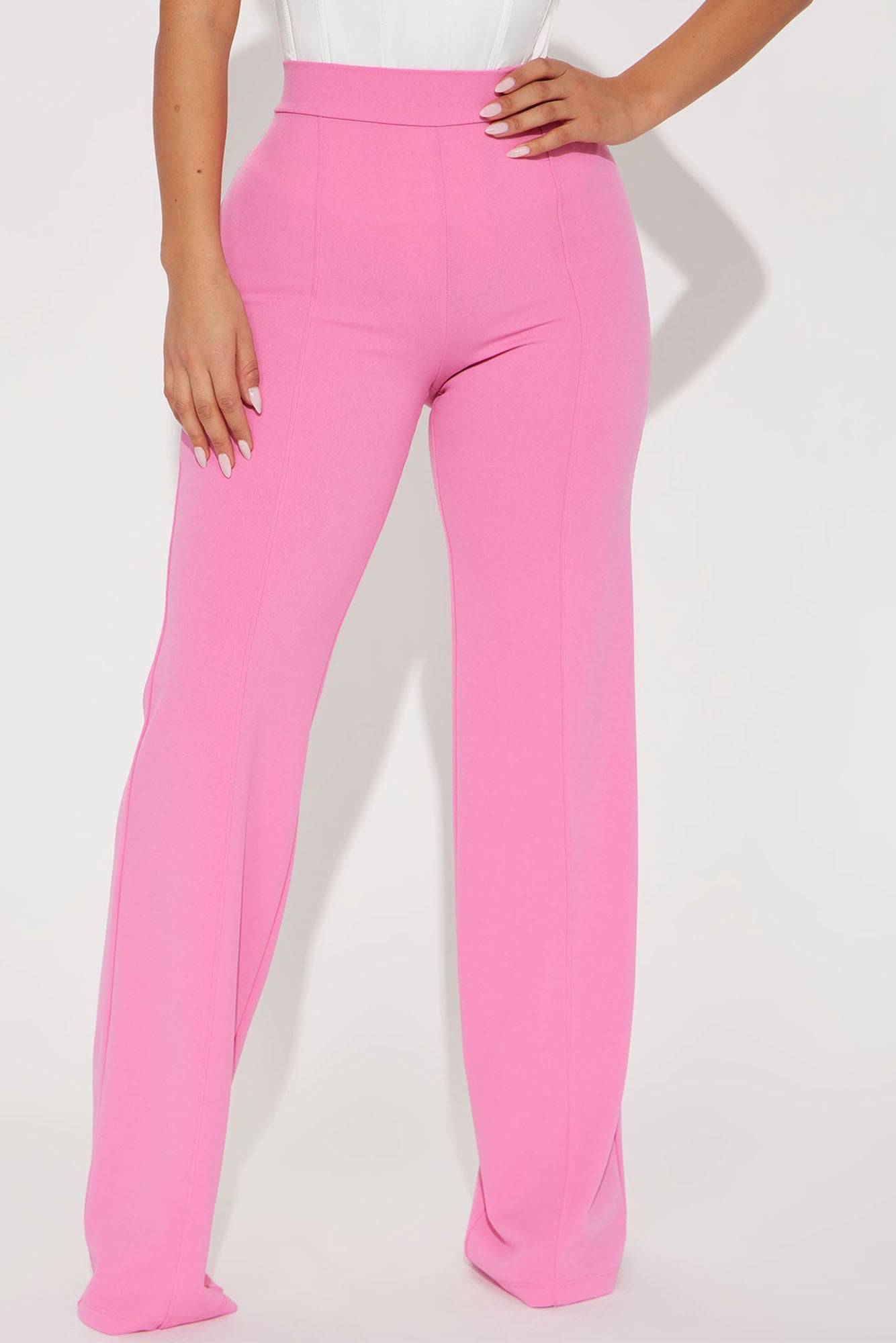 Victoria High Waisted Dress Pants - Pink