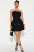 Kara Crepe Mini Dress - Black