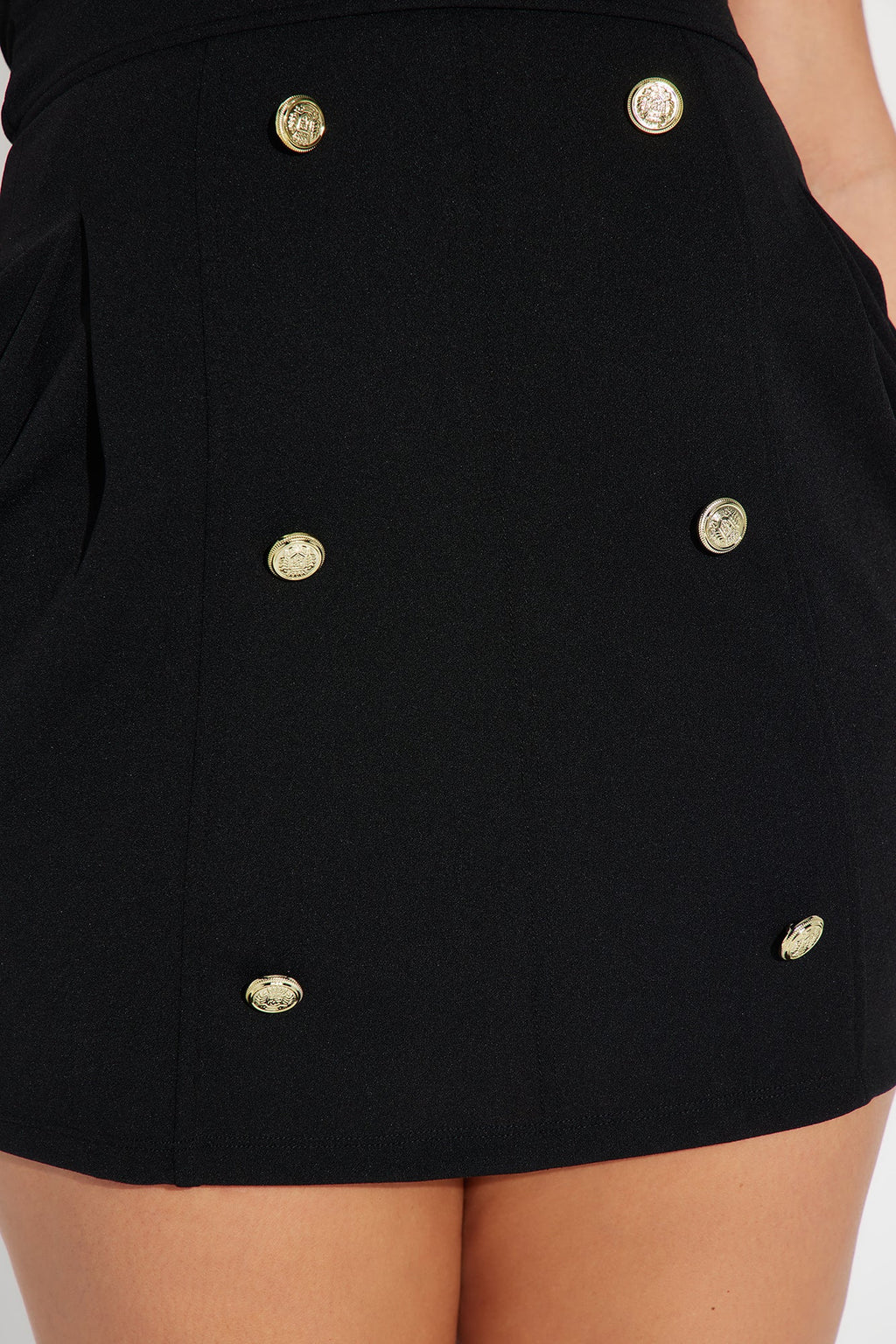 Kara Crepe Mini Dress - Black