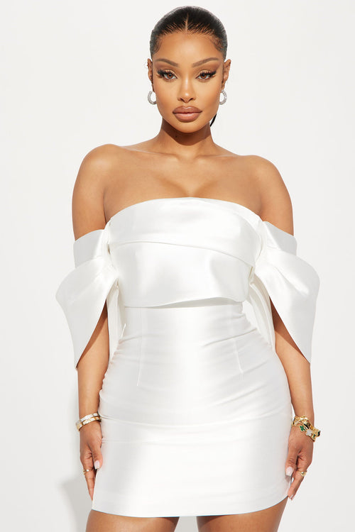 Allison Taffeta Mini Dress - White