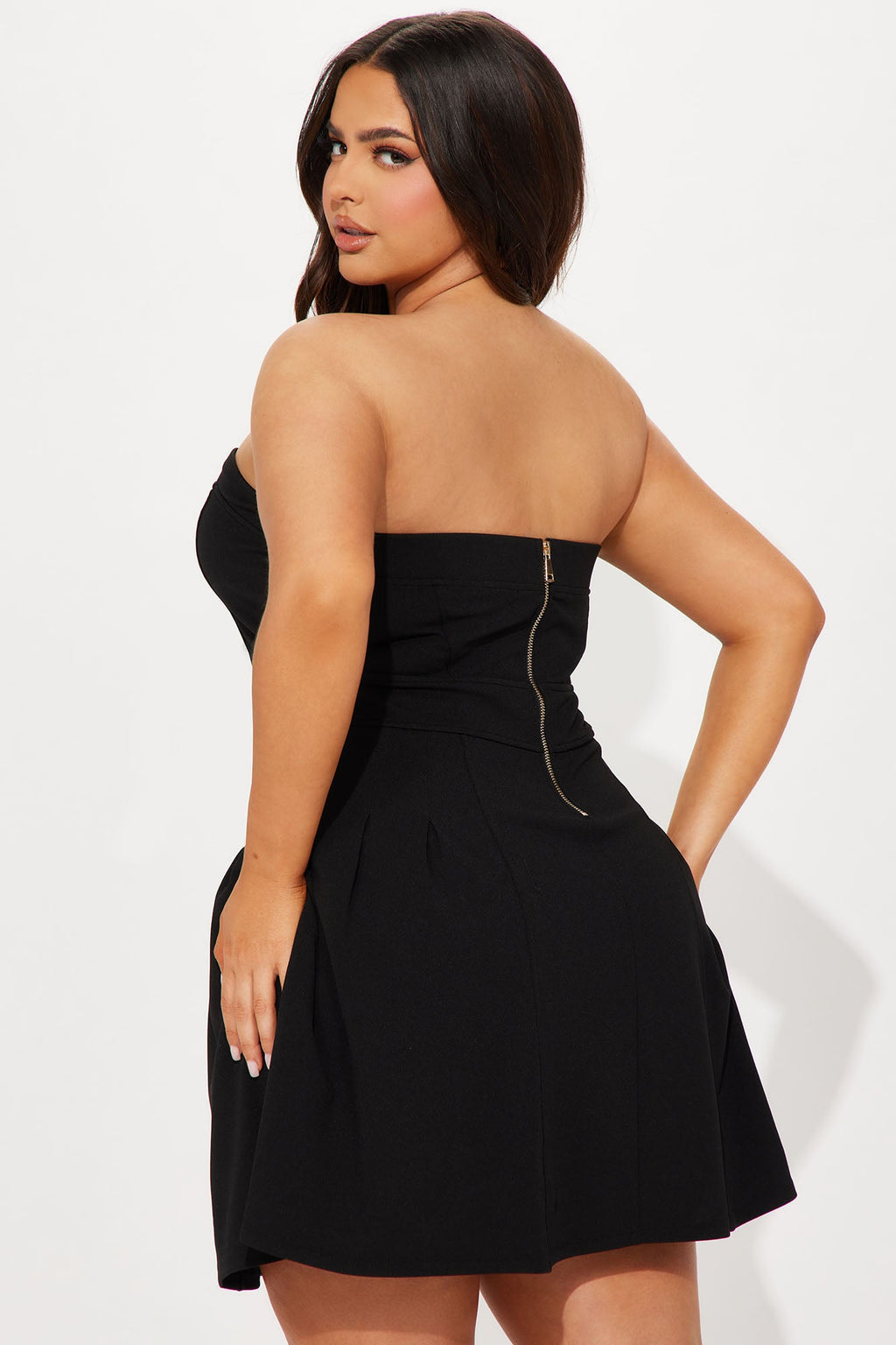 Kara Crepe Mini Dress - Black