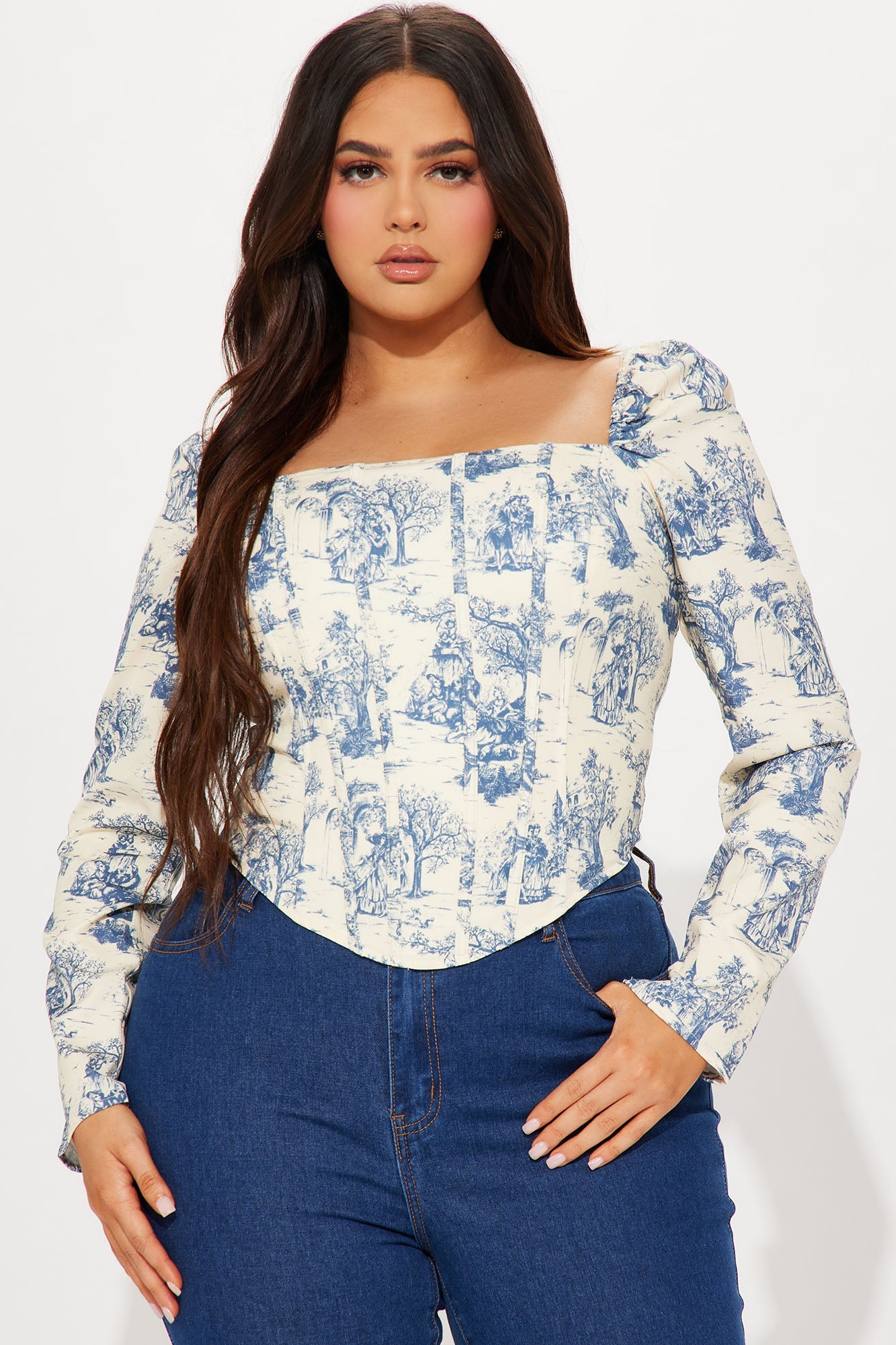 Simple Life Corset Top - Blue/combo
