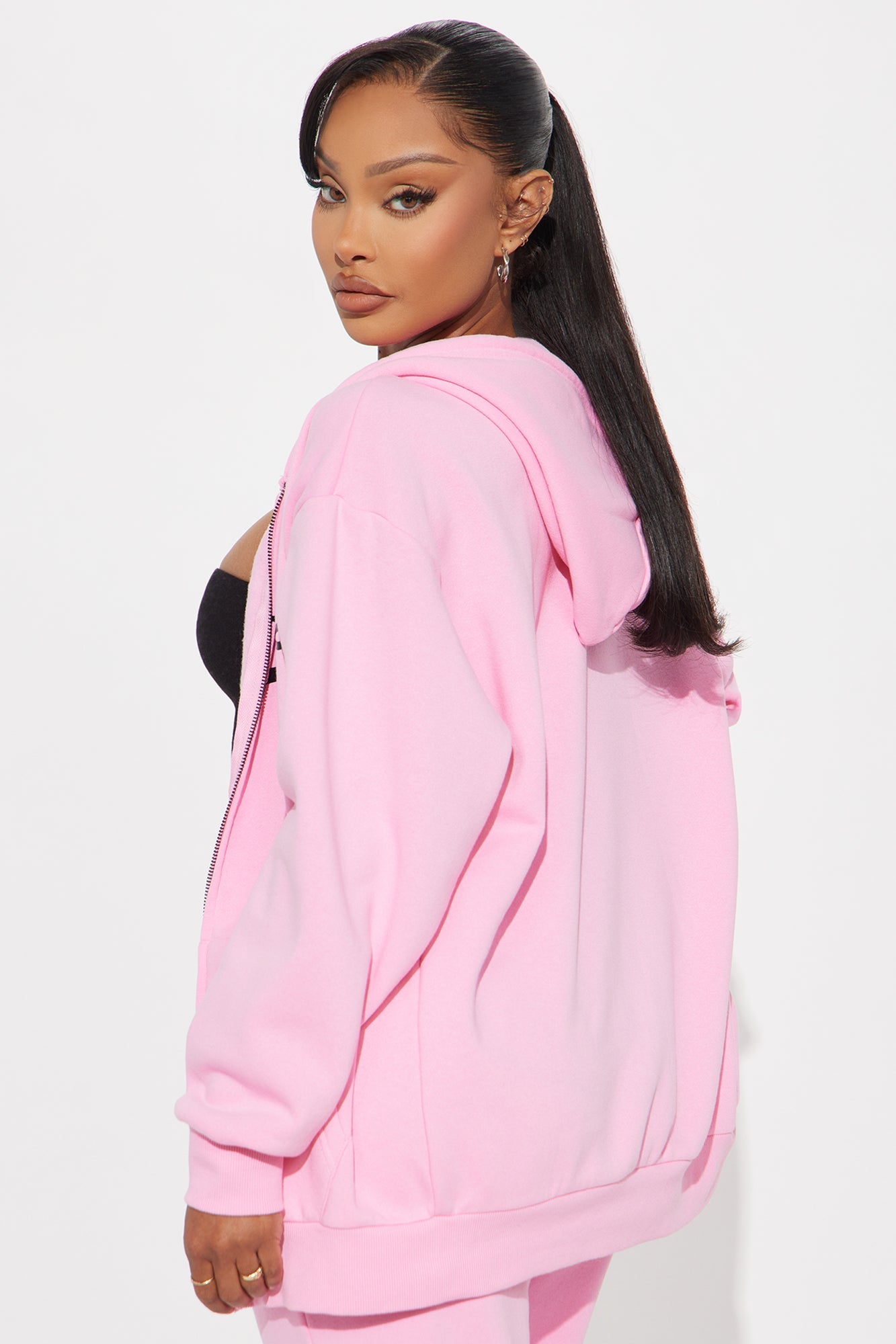 Von Dutch Classic Zip Front Hoodie - Pink