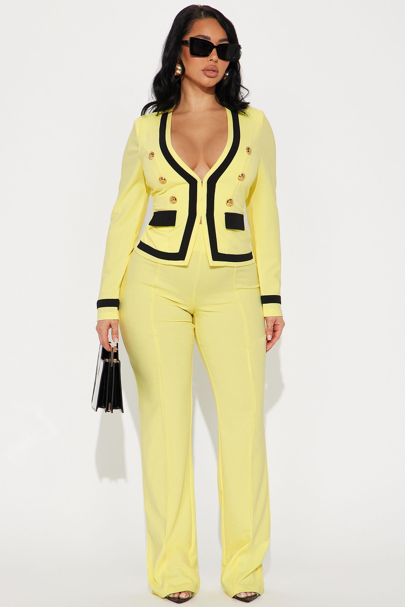 Janice Blazer and Pant Set - Butter Yellow