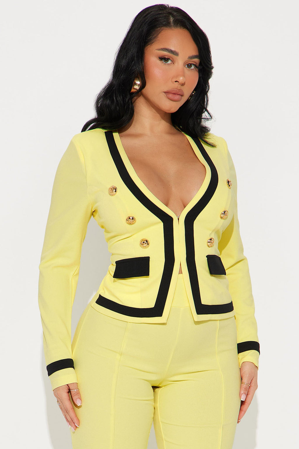 Janice Blazer and Pant Set - Butter Yellow