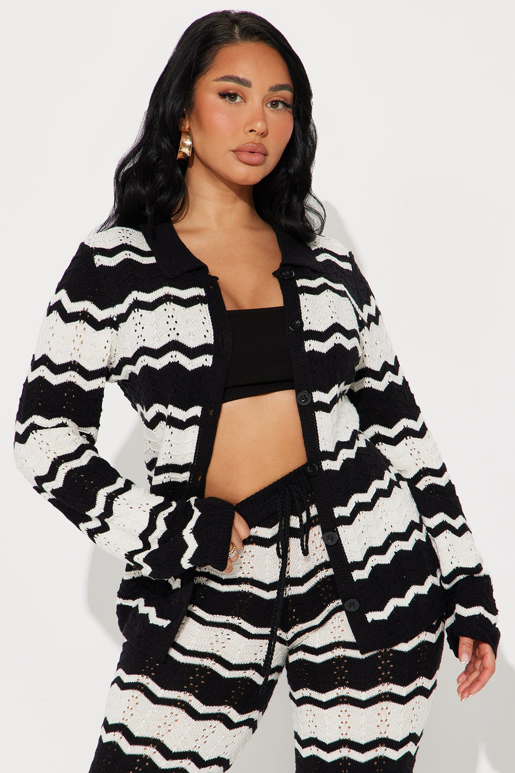 Arabella Crochet Pant Set - Black/combo